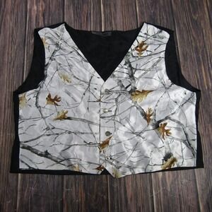 True Timber Vest Mens 3XL White Snowfall Camo Formal Suit Waistcoat Adjustable
